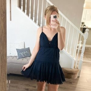 ZImmermann Iris Navy Cotton Dress NWT 0